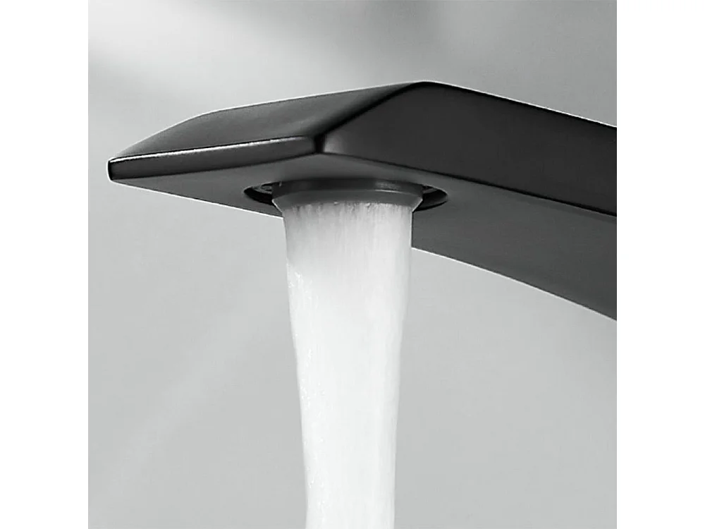 Robinet de salle de bain Mitigeur lavabo Luxe Moderne peintre Noir avec Flexible