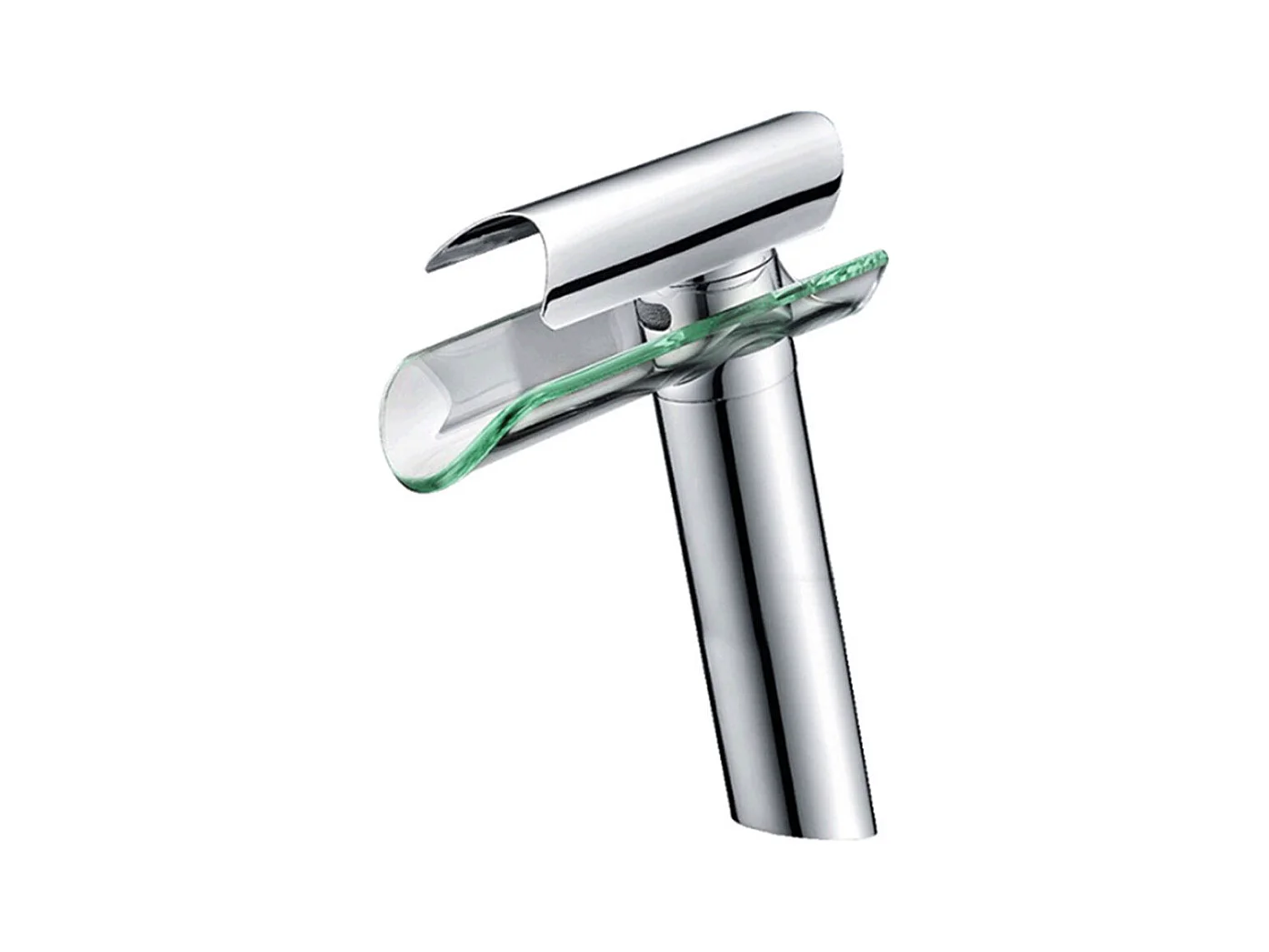 Robinet de salle de bain Mitigeur lavabo cascade haut de bec en verre