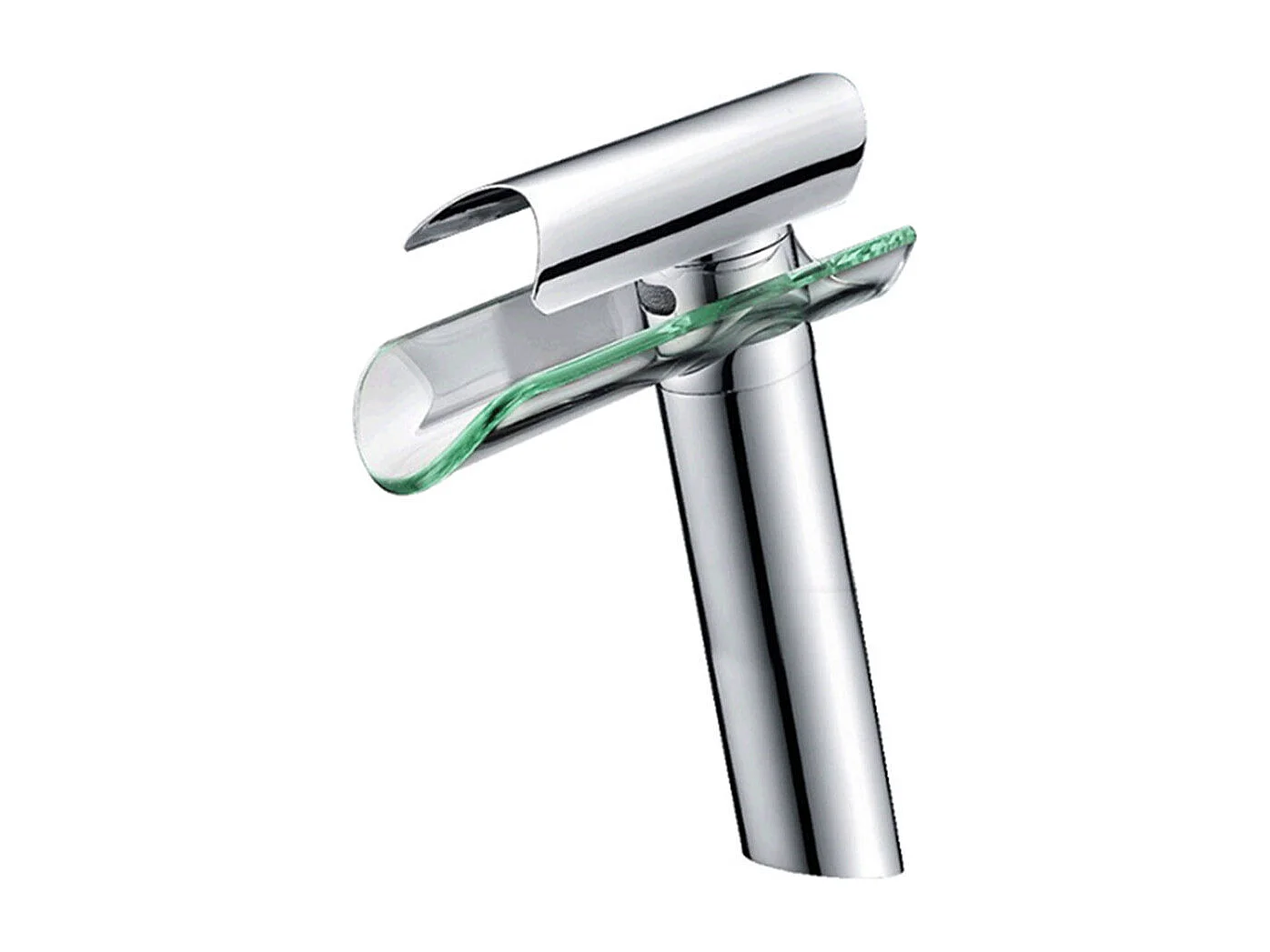 Robinet de salle de bain Mitigeur lavabo cascade haut de bec en verre