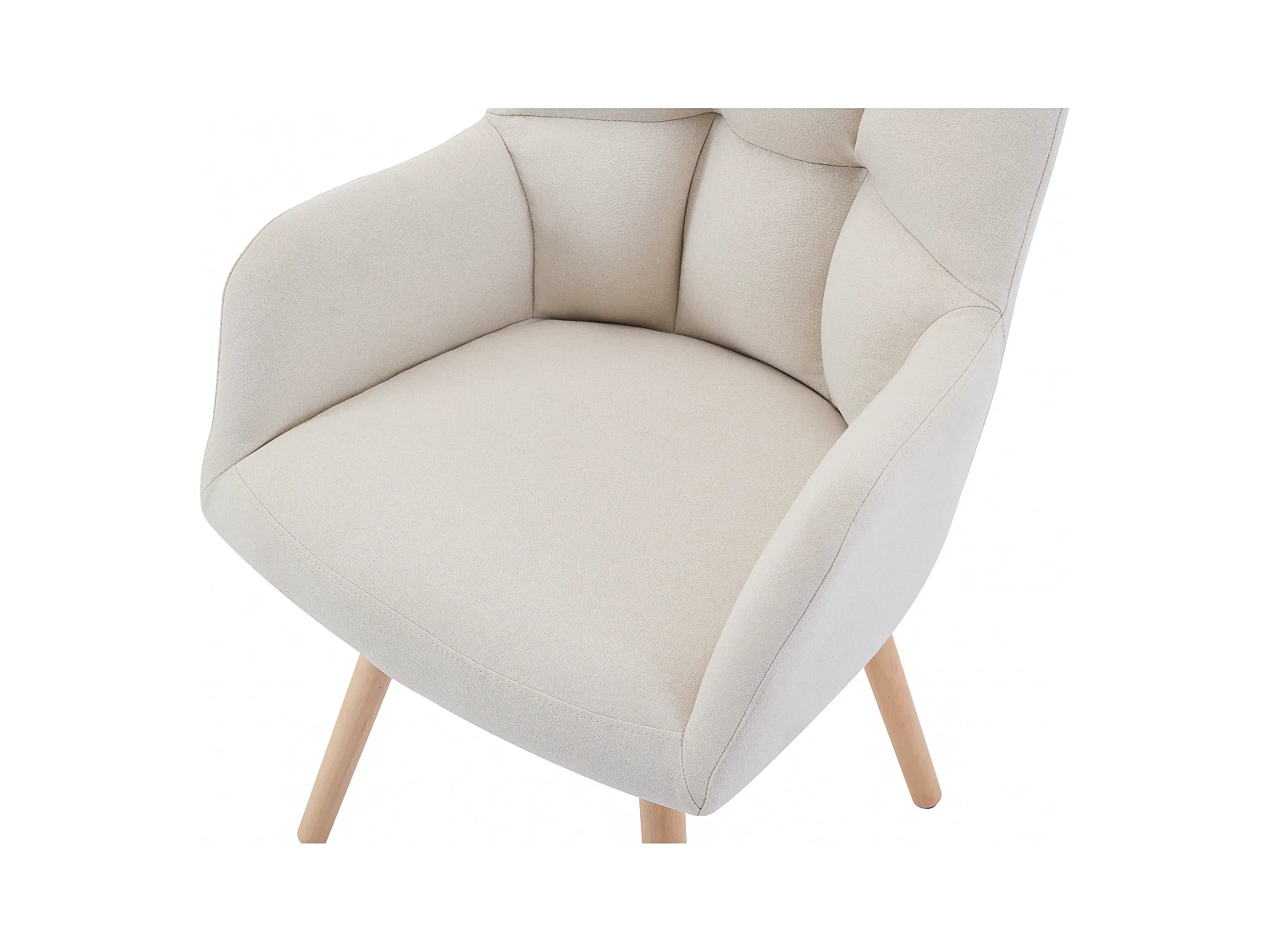 Set van 6 stoelen met armleuningen - Stof en beukenhout - Beige - PEGA van Pascal MORABITO