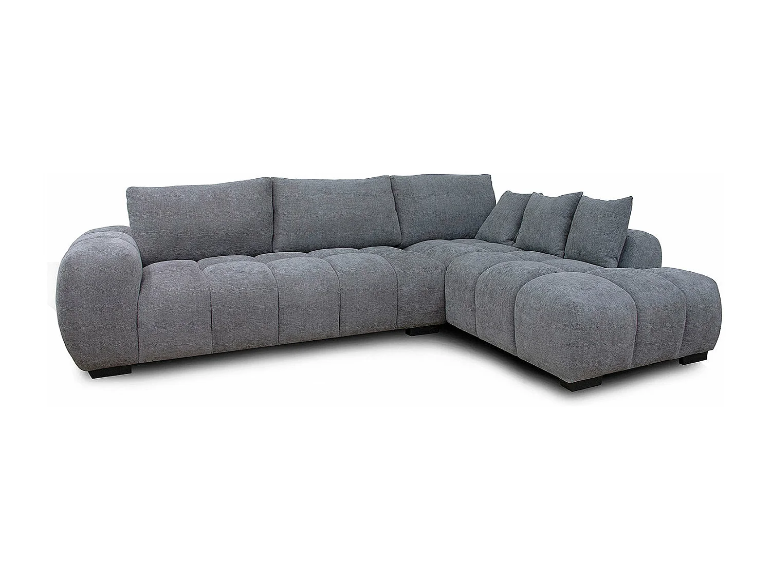 Sofá Chaise Longue Executivo G-Gold 300cm Cinza Chaise Longue Direita