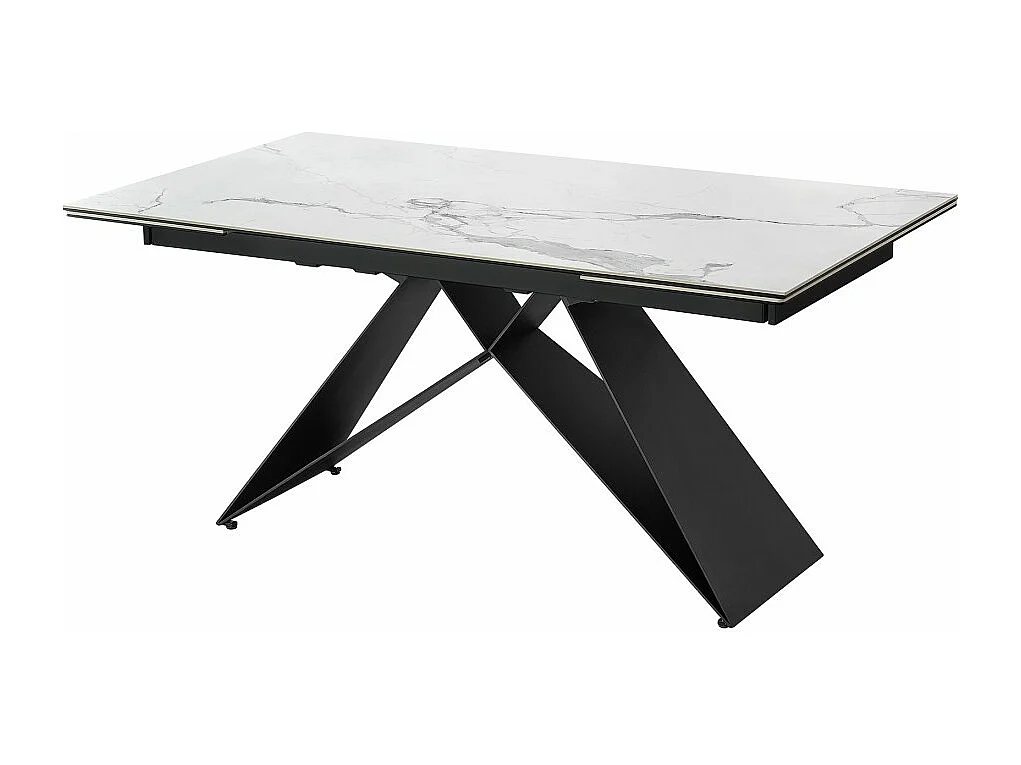 Mesa de comedor extensible en cristal templado y porcelánico ENZO 160/240(40+40) X 90 X 76 cm Patas Metal
