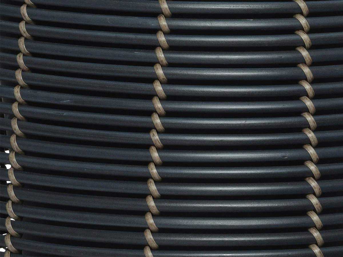 Lot de 3 cache-pots en polyrotin anthracite rond - Jardideco