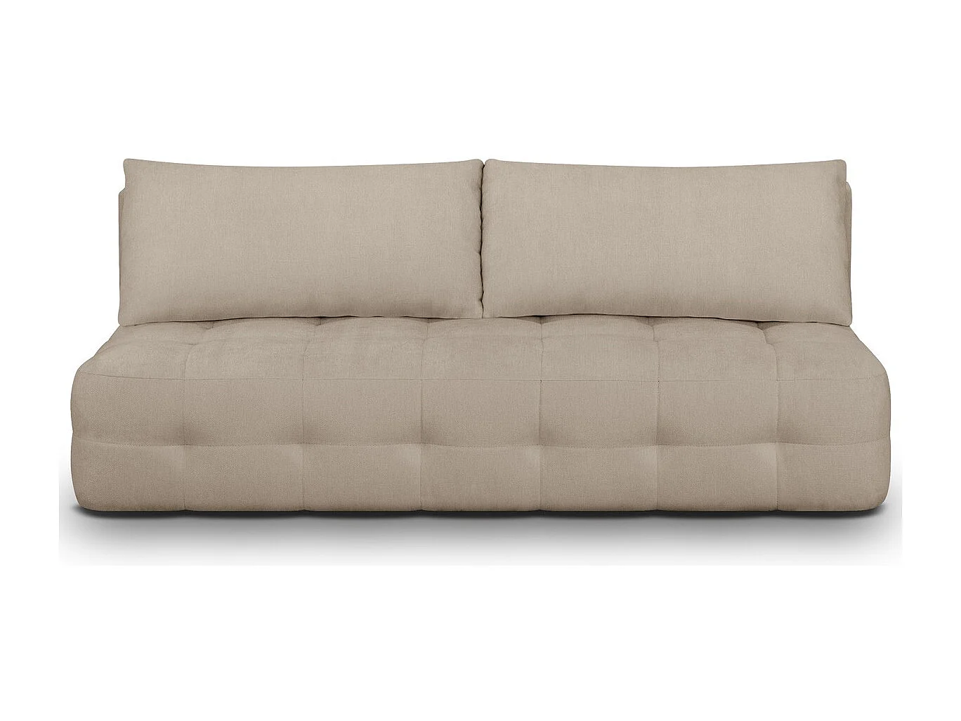 Canapé convertible 3 places avec coffre de rangement en tissu chenille taupe - Léo