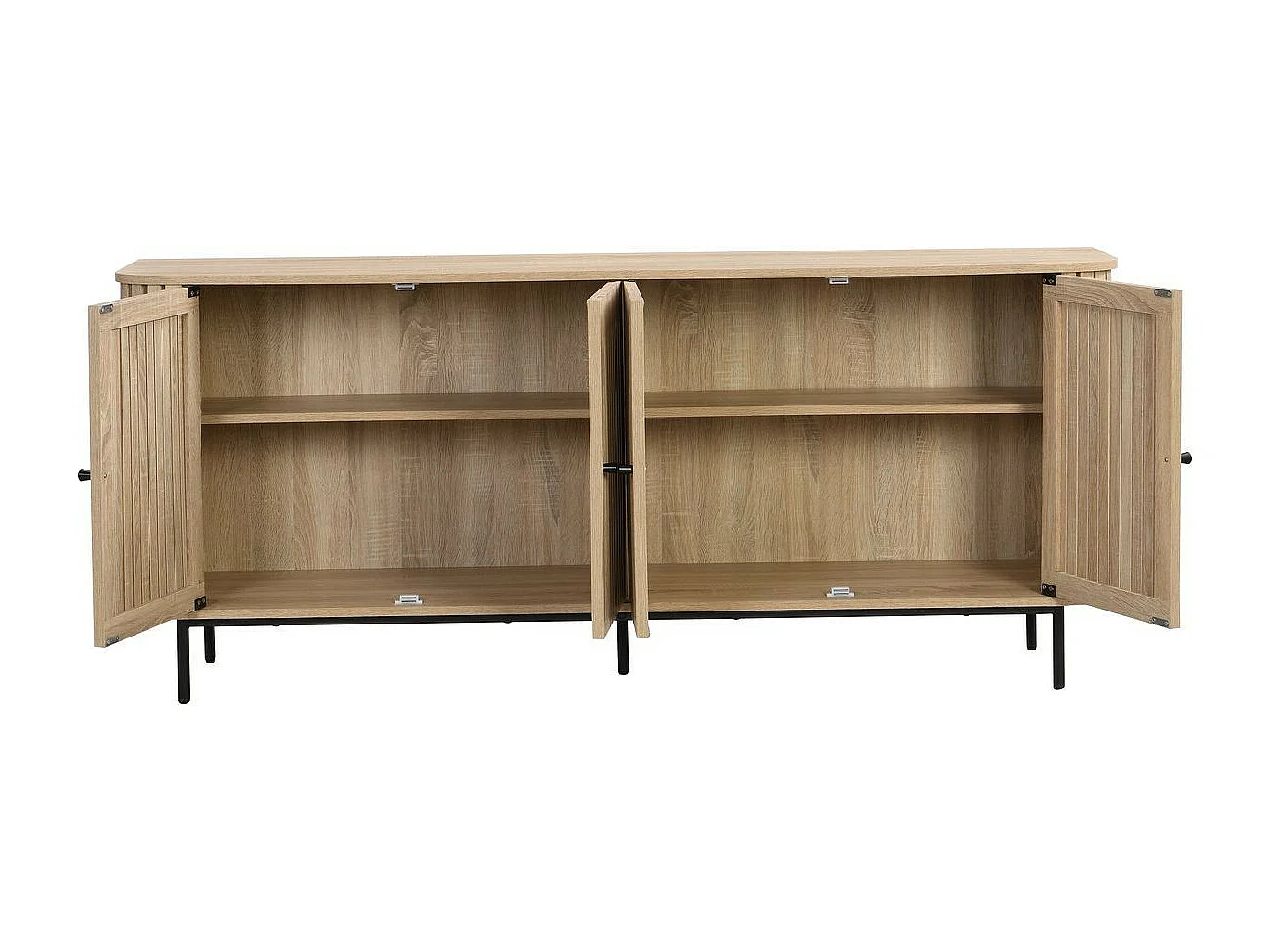 Buffet 4 portes couleur chêne 168 cm - Solna