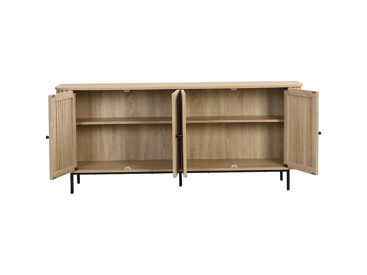 Buffet 4 portes couleur chêne 168 cm - Solna