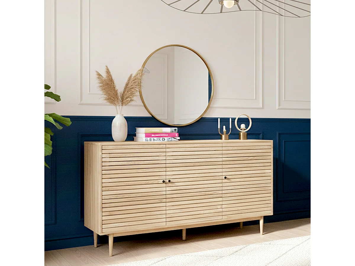 Buffet 3 portes couleur chêne 160 cm - Tivoli