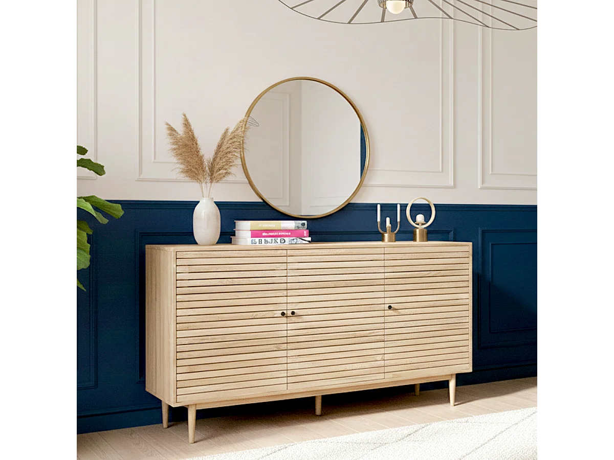 Buffet 3 portes couleur chêne 160 cm - Tivoli