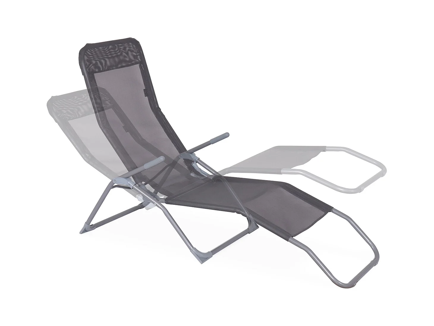 Lettino prendisole pieghevole in textilene a 2 posizioni, set di 4,