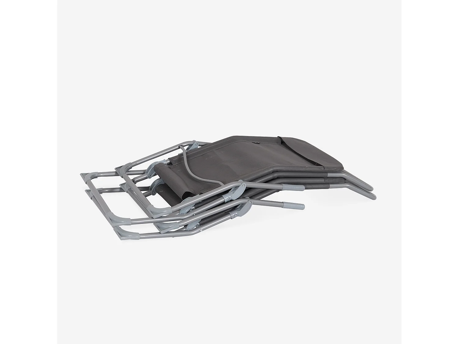 Tumbona plegable de textileno con 2 posiciones, set de 4 antracita