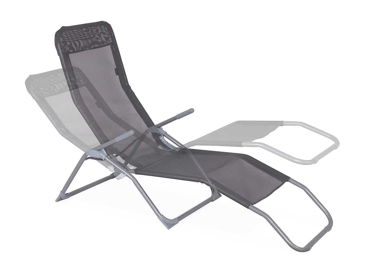 Tumbona plegable de textileno con 2 posiciones, set de 4 antracita