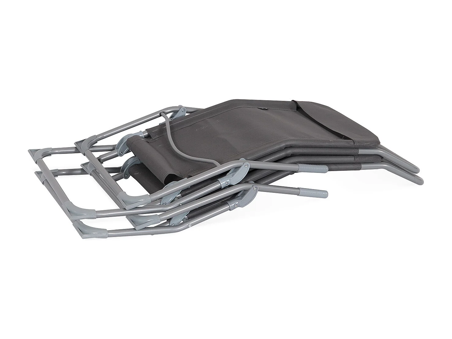Tumbona plegable de textileno con 2 posiciones, set de 4 antracita