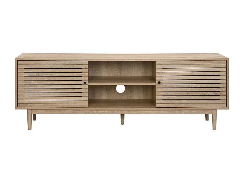 Meuble TV 2 portes couleur chêne 160 cm - Tivoli