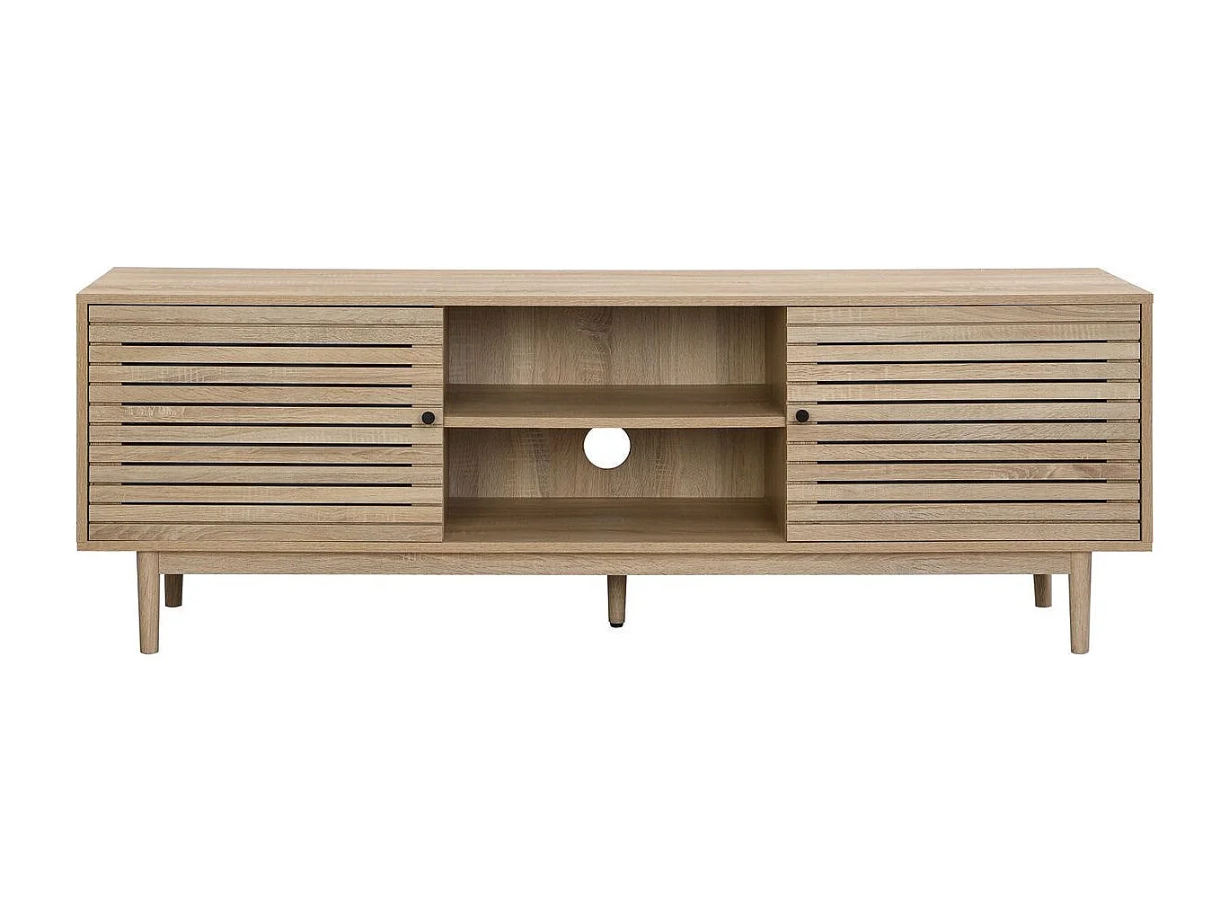 Meuble TV 2 portes couleur chêne 160 cm - Tivoli