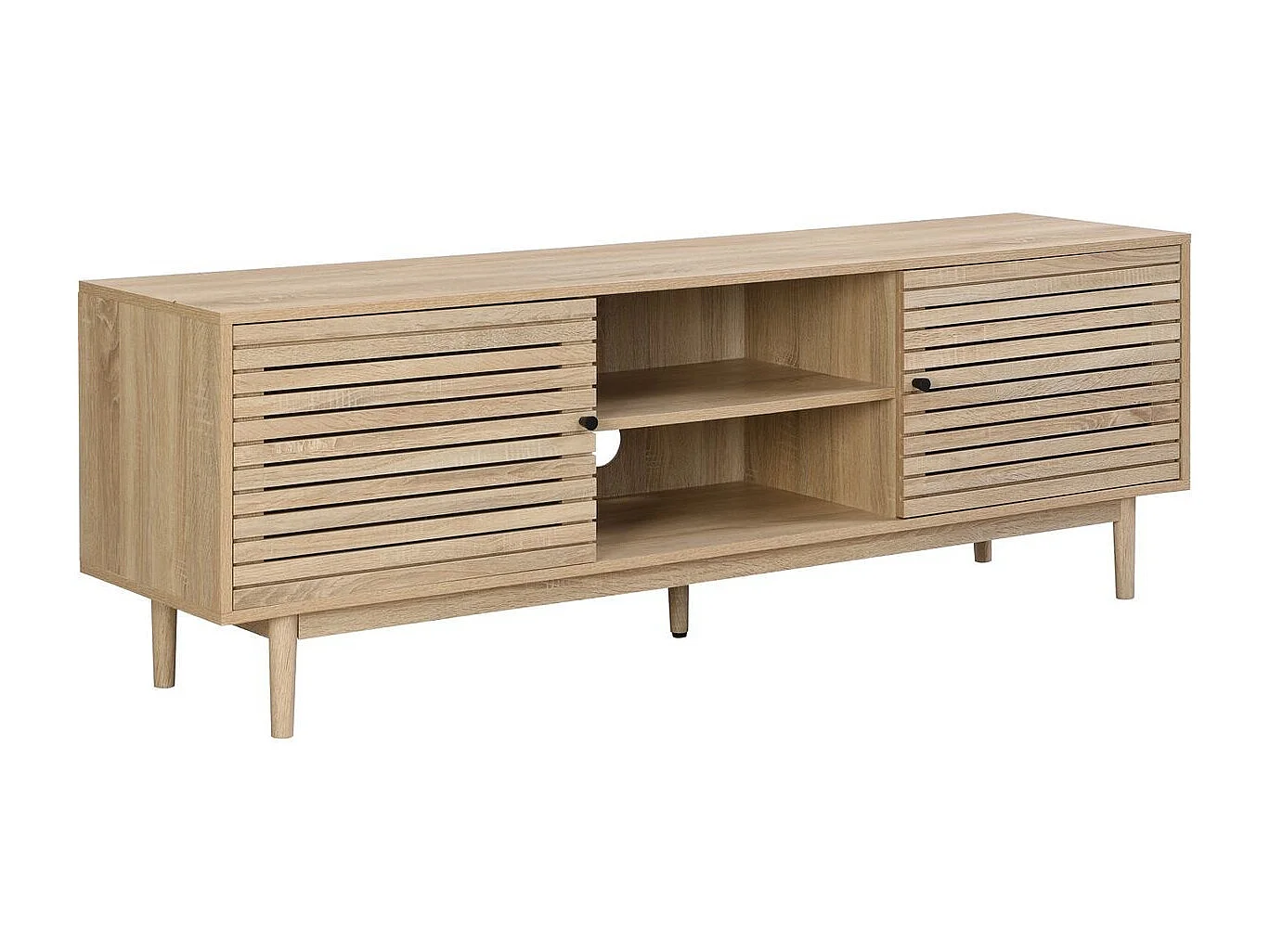 Meuble TV 2 portes couleur chêne 160 cm - Tivoli