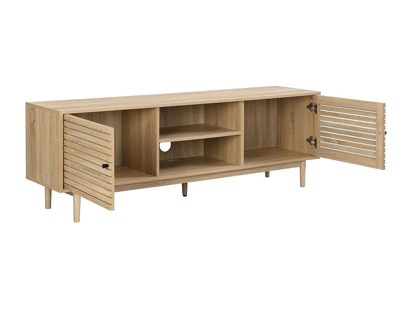 Meuble TV 2 portes couleur chêne 160 cm - Tivoli