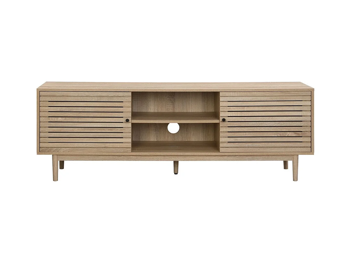 Meuble TV 2 portes couleur chêne 160 cm - Tivoli
