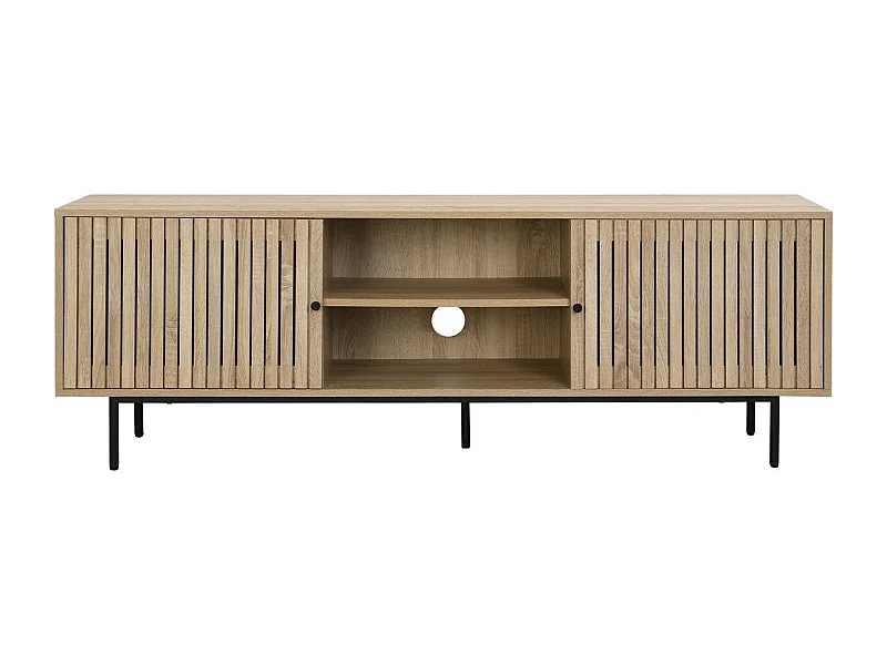 Meuble TV 2 portes couleur chêne 160 cm - Solna