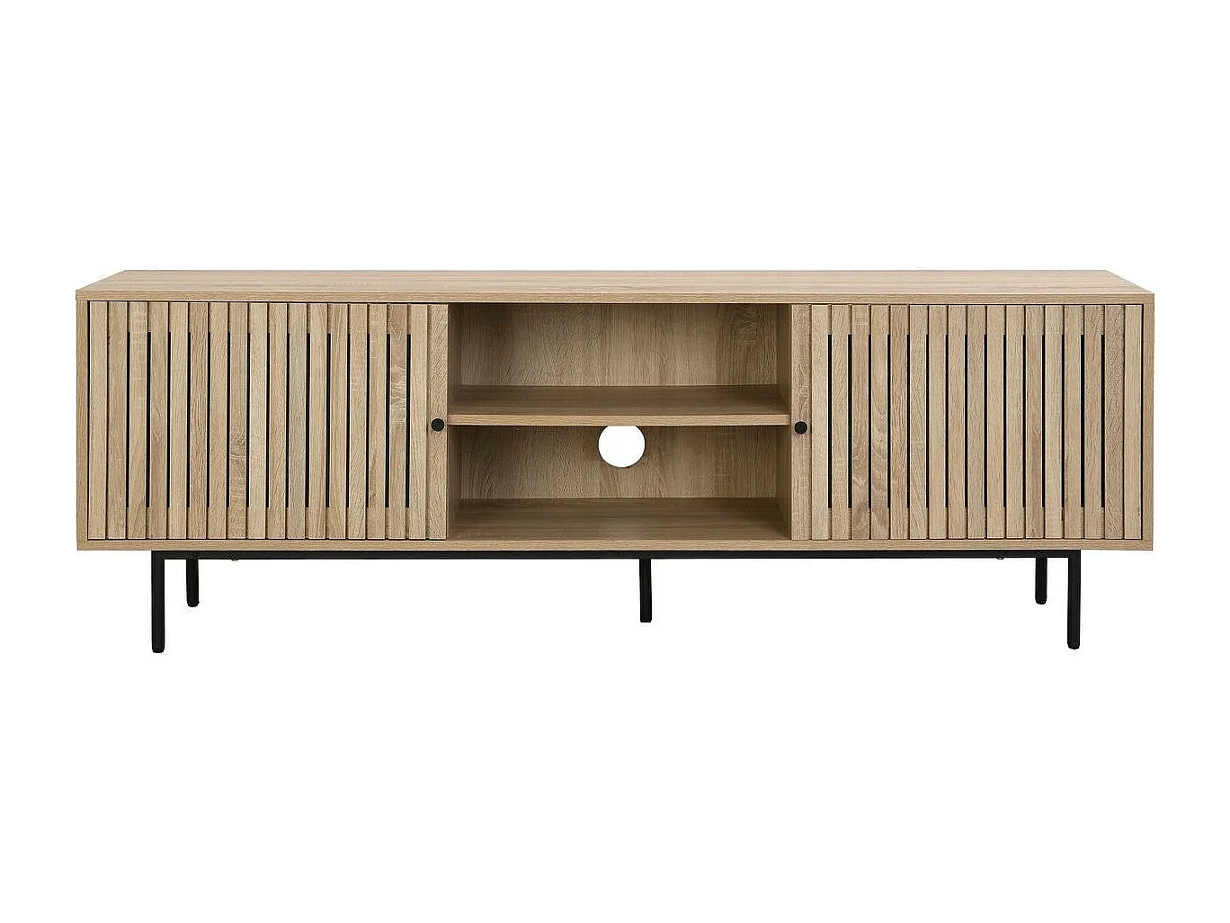 Meuble TV 2 portes couleur chêne 160 cm - Solna