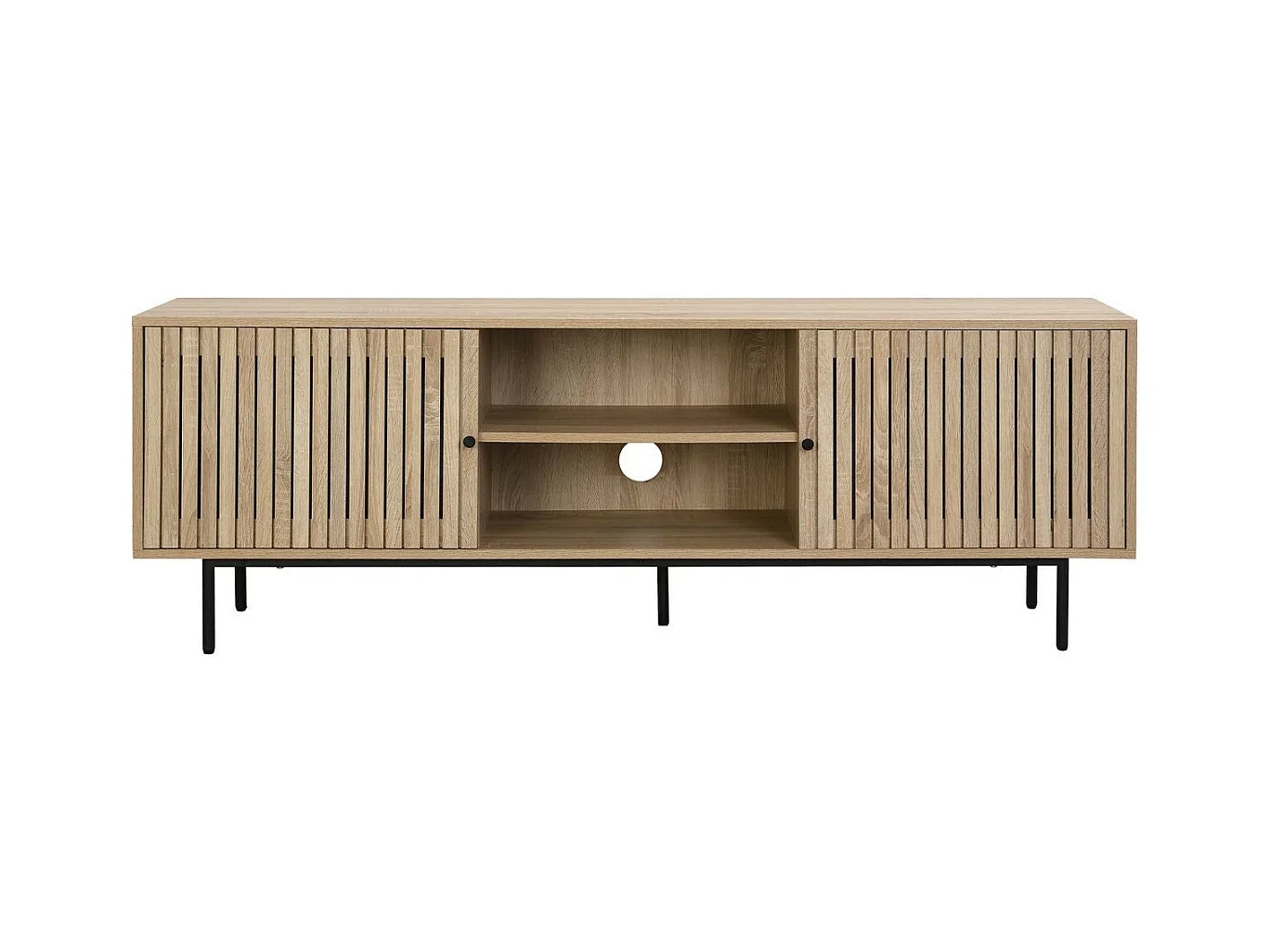 Meuble TV 2 portes couleur chêne 160 cm - Solna