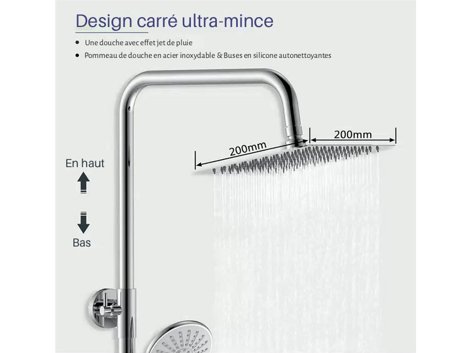 AICA Colonne de douche thermostatique, avec mitigeur thermostatique