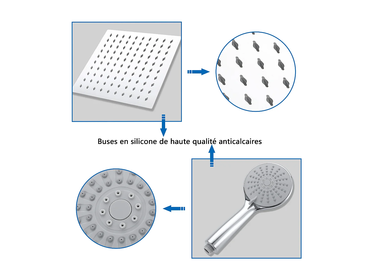 AICA Colonne de douche thermostatique, avec mitigeur thermostatique