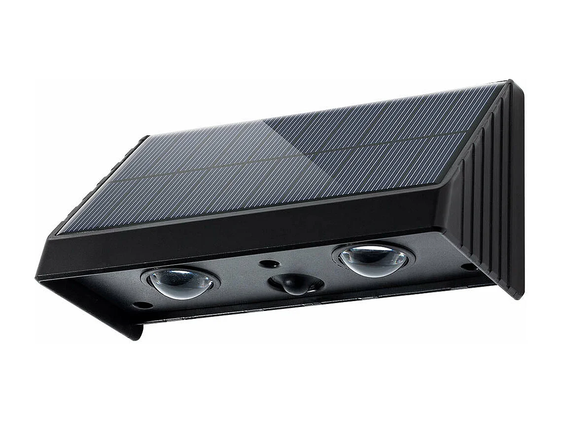 Lot de 4 lampes murales solaires KYLA Noir Plastique H6cm