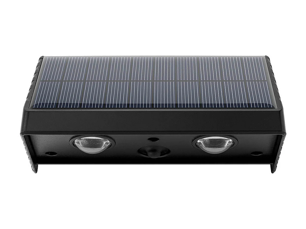 Lot de 4 lampes murales solaires KYLA Noir Plastique H6cm