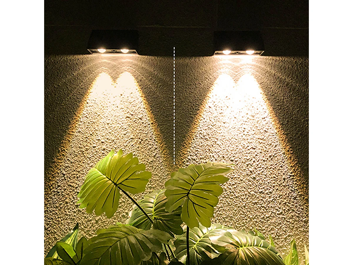 4 appliques murales solaires KYLA Noir Plastique H6cm