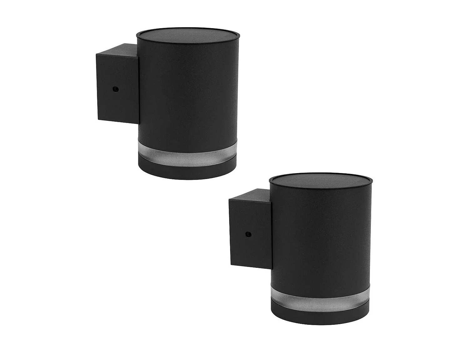 2 appliques murales solaires HELIO Noir ABS H11,5cm