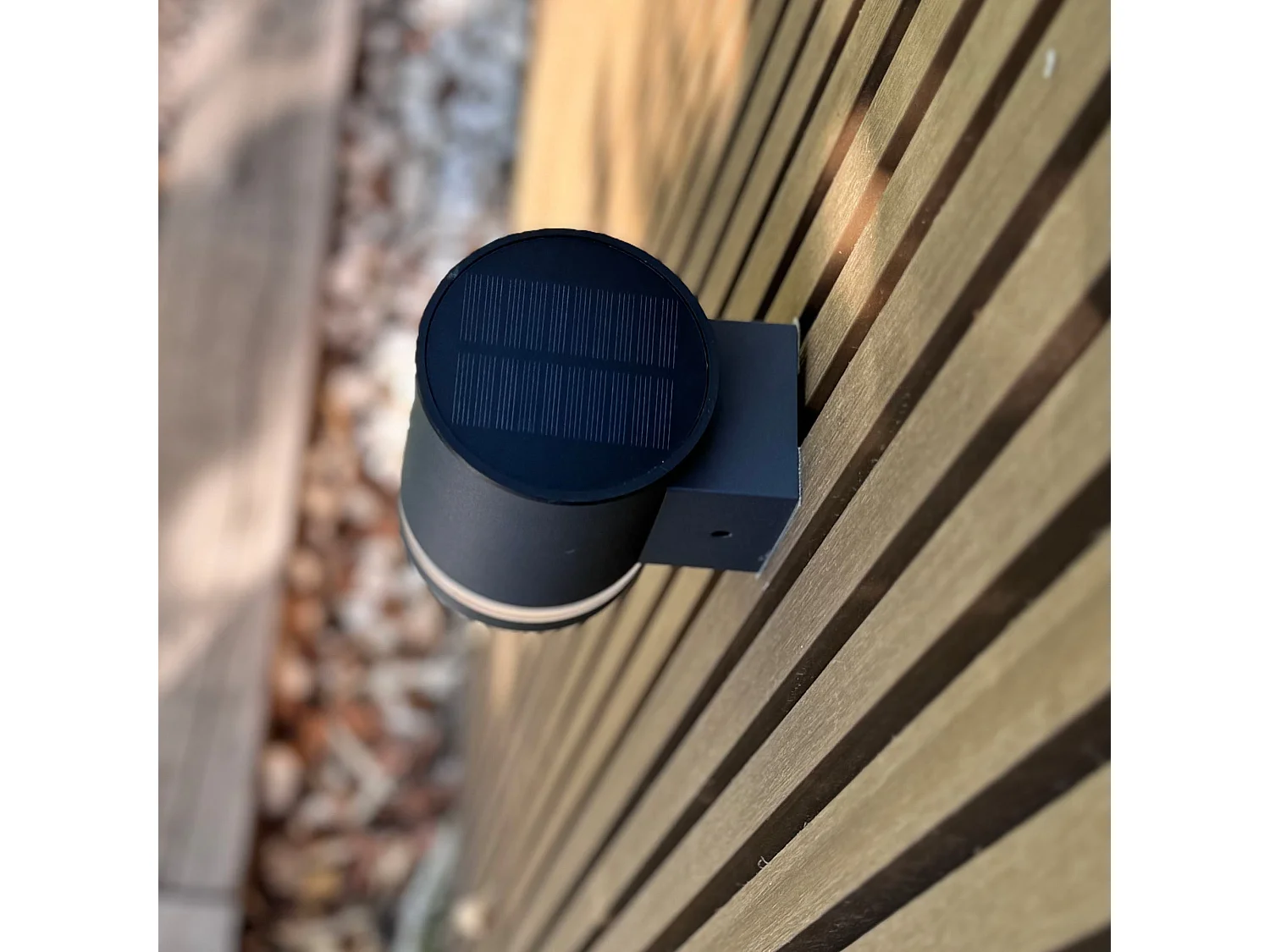 2 appliques murales solaires HELIO Noir ABS H11,5cm