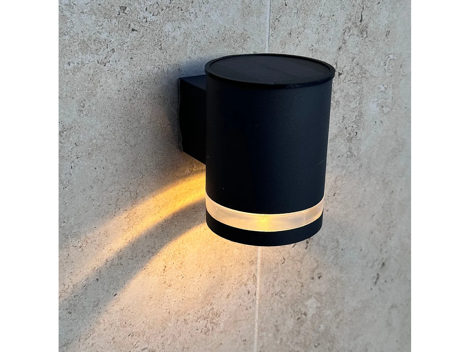 2 appliques murales solaires HELIO Noir ABS H11,5cm