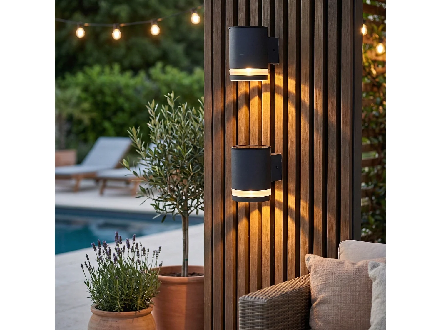 2 Appliques murales solaires HELIO H12cm