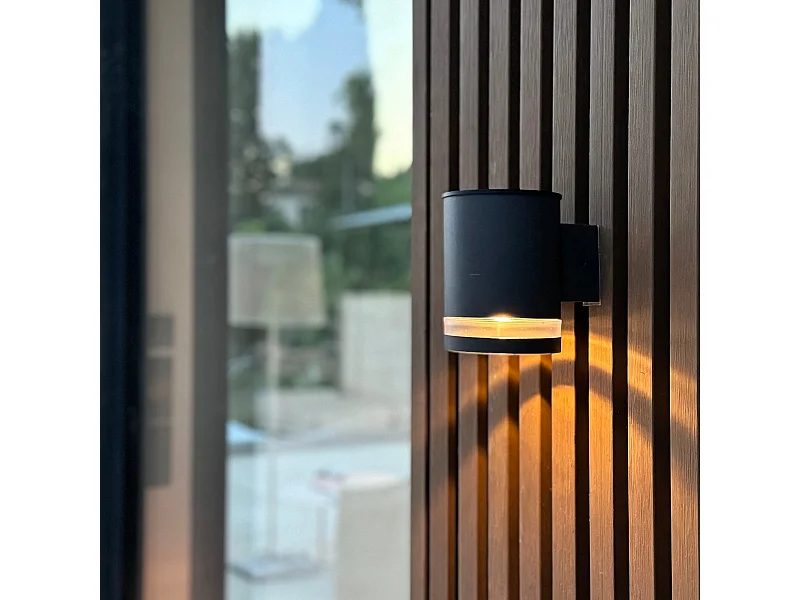 2 appliques murales solaires HELIO Noir ABS H11,5cm