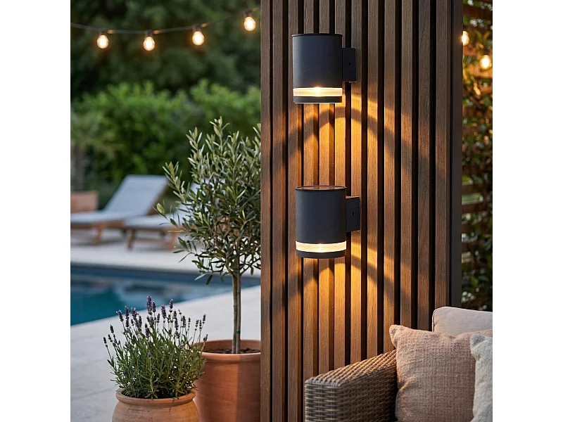 2 Appliques murales solaires HELIO H12cm