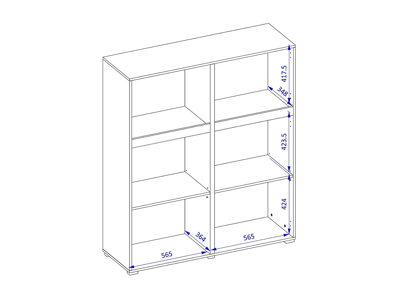 Buffet haut coloris chêne et noir L120xH140xP40 collection HAVANA. Bahut  haut design avec 4 portes.