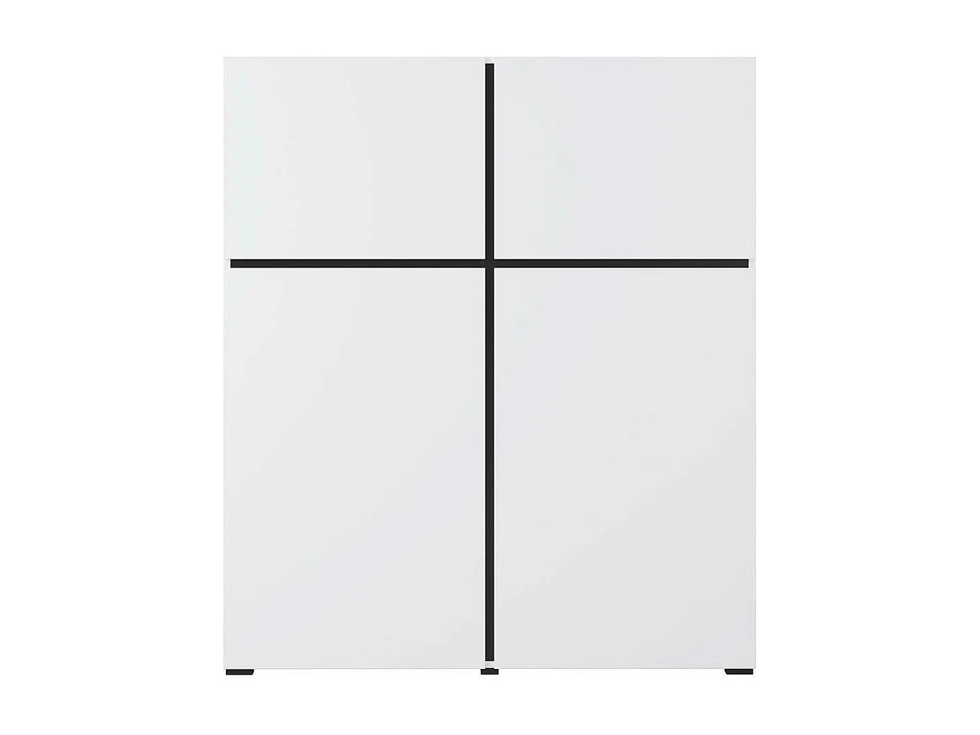 Buffet haut coloris blanc et noir L120xH140xP40 collection HAVANA. Bahut  haut design avec 4 portes.