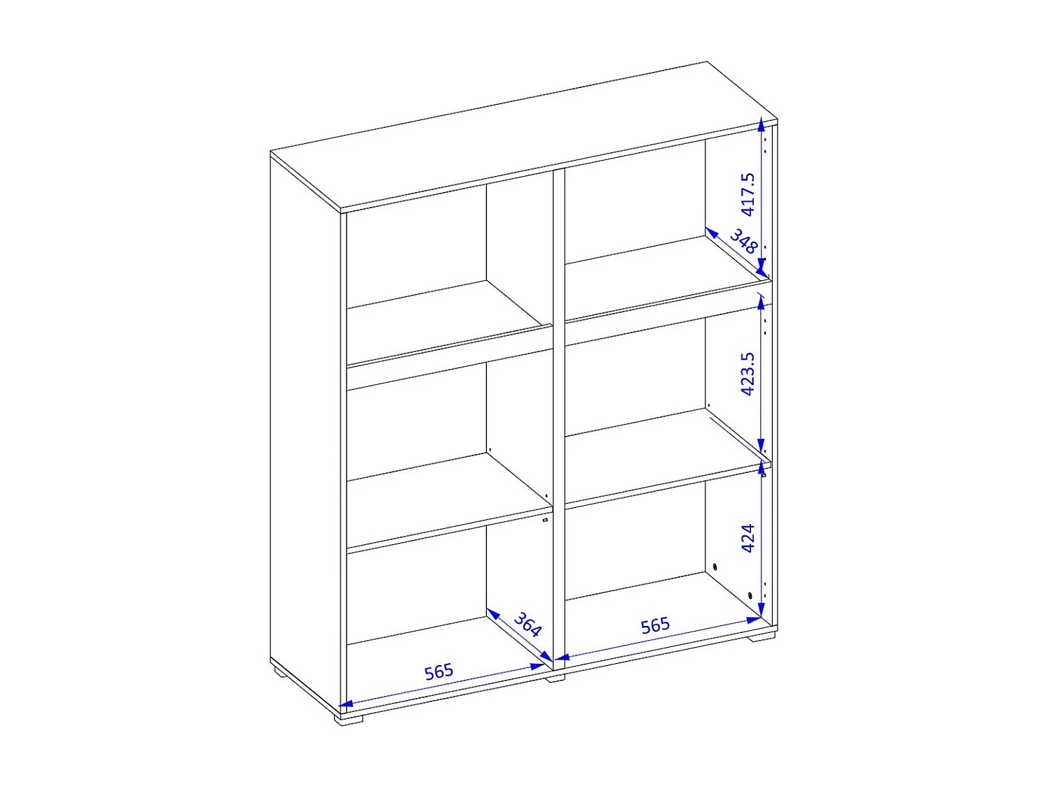 Buffet hoog in wit en zwart L120xH140xD40 collectie HAVANA. Design hoge buffetkast met 4 deuren.