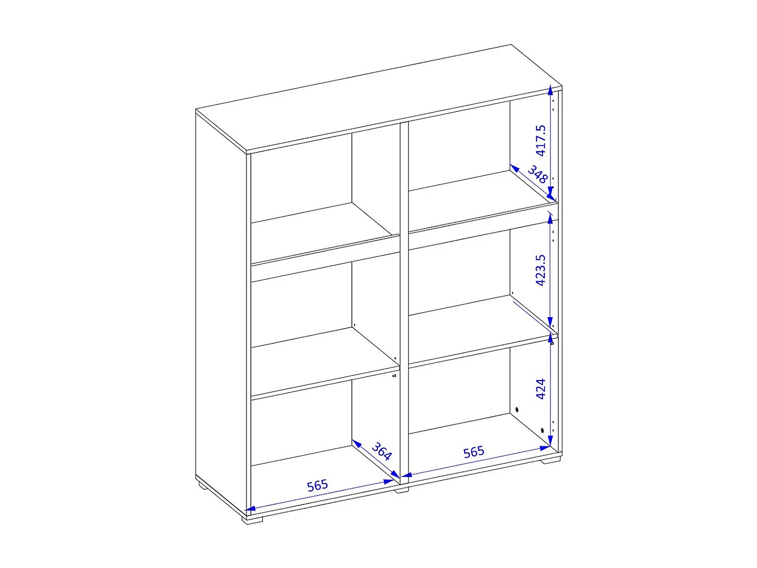 Buffet haut coloris blanc et noir L120xH140xP40 collection HAVANA. Bahut  haut design avec 4 portes.