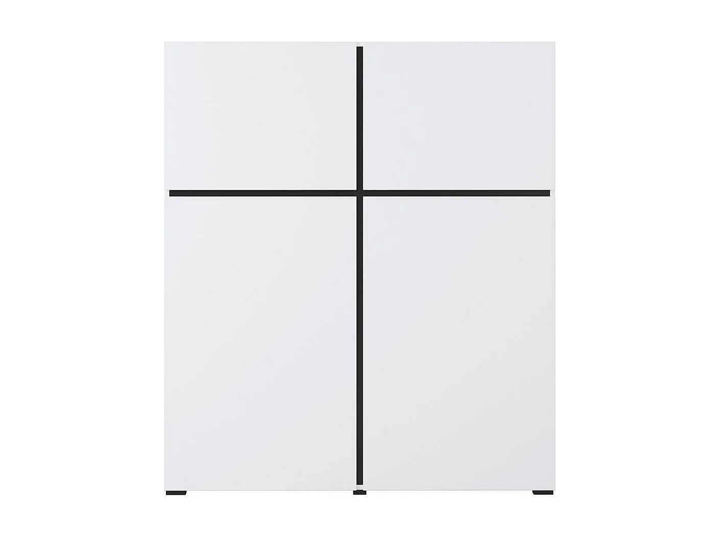 Buffet haut coloris blanc et noir L120xH140xP40 collection HAVANA. Bahut  haut design avec 4 portes.