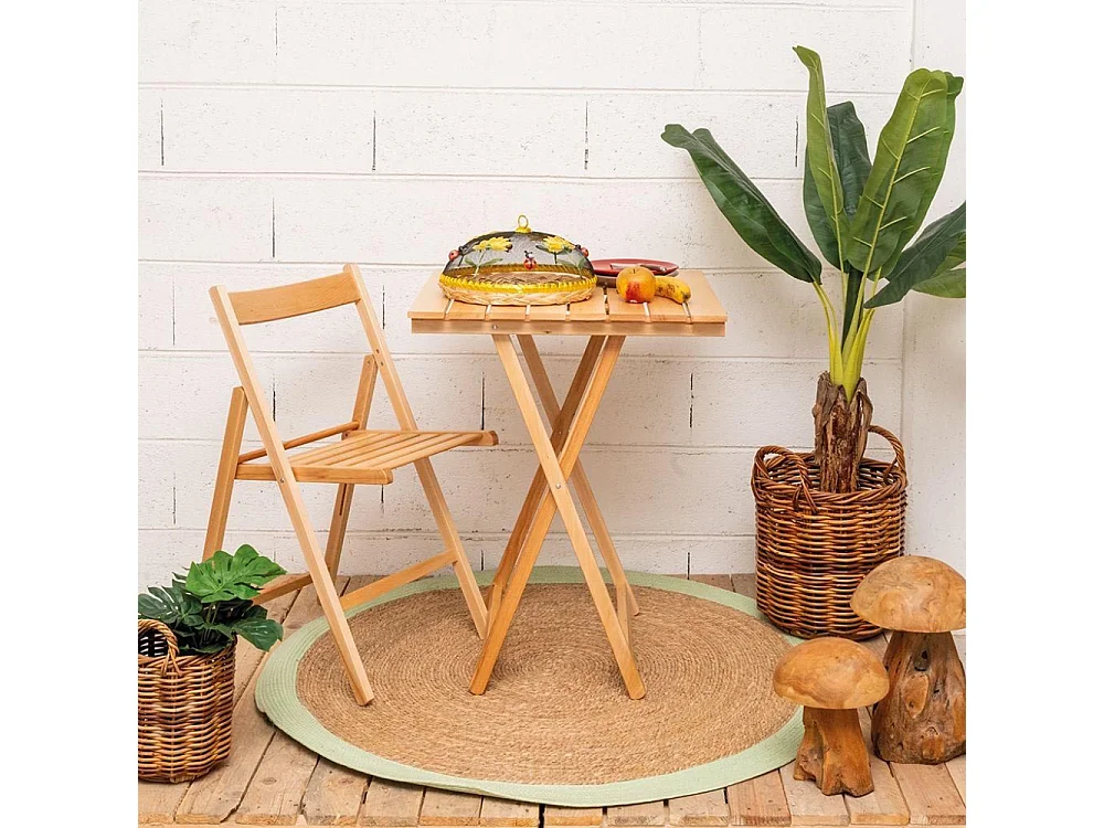 Table pliante 60 x 60 cm en bois