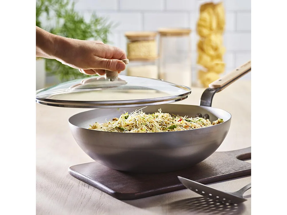 Wok bombé Minéral B bois 28 cm