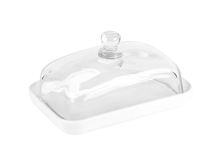 Beurrier en porcelaine 18x12 cm