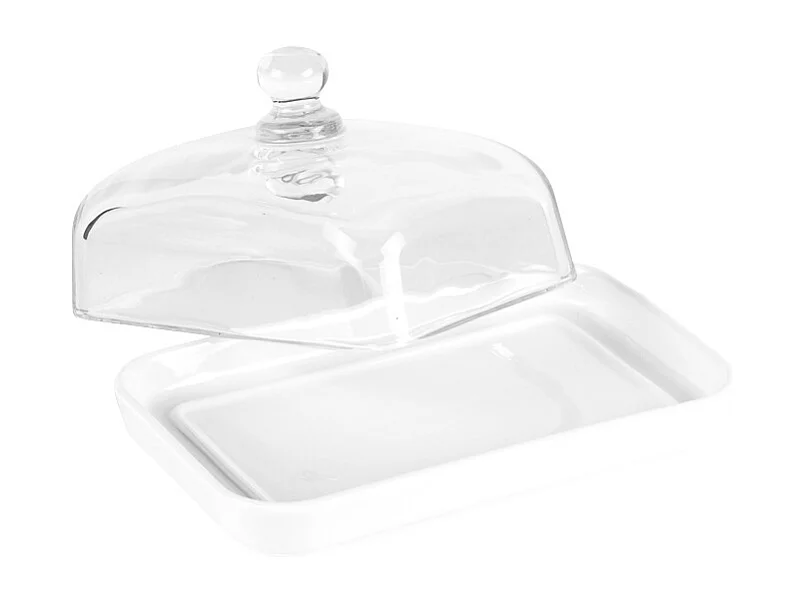 Beurrier en porcelaine 18x12 cm