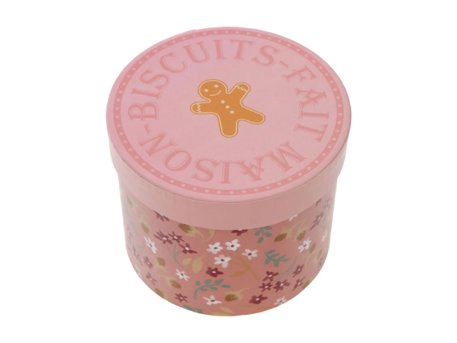 Boîte jeu de biscuits rose Zoe 11x13x11 cm