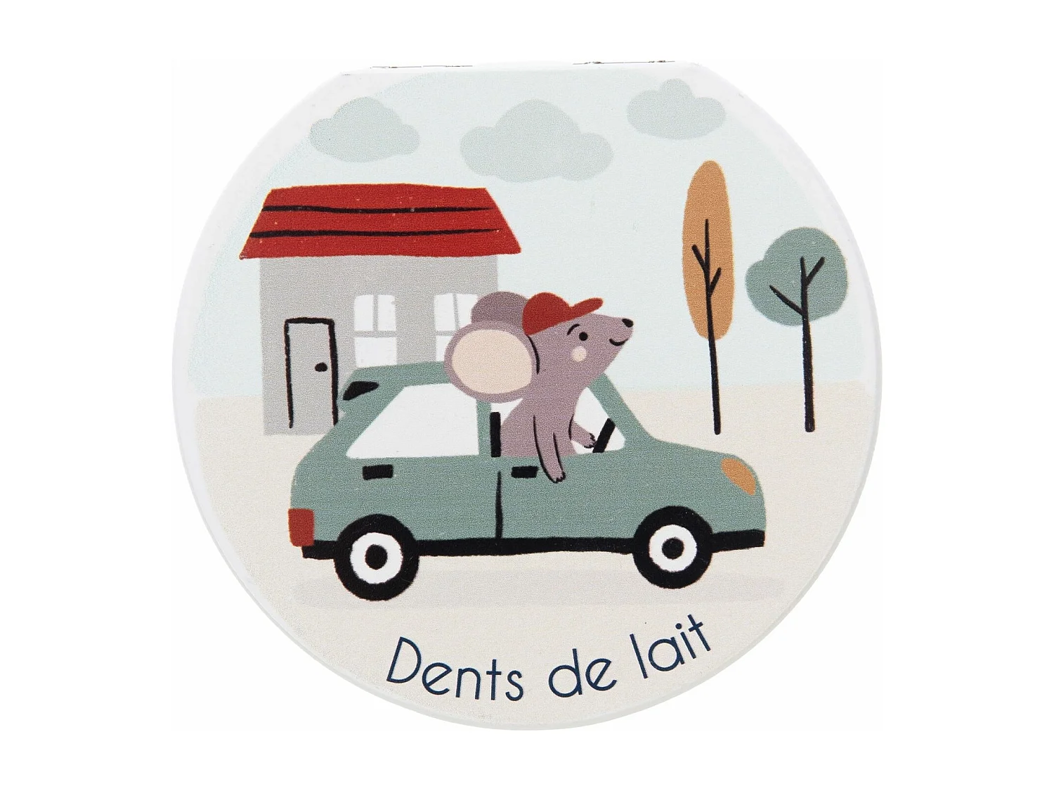 Boîte pour dents de lait blanche voiture 3x12x12 cm