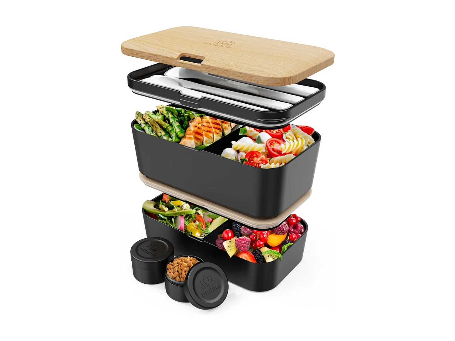 Bento encastrable noir hêtre 1,5L