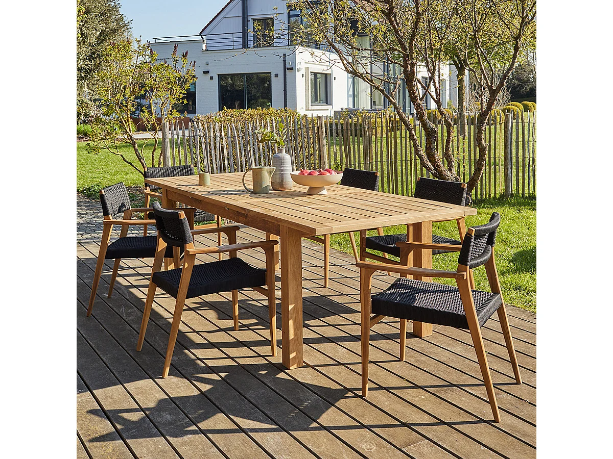 Set di mobili da giardino in teak 6 persone