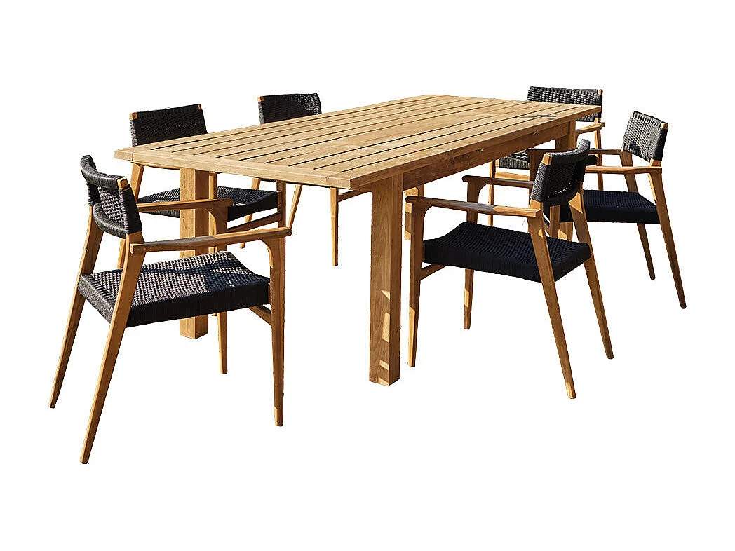 Set di mobili da giardino in teak 6 persone