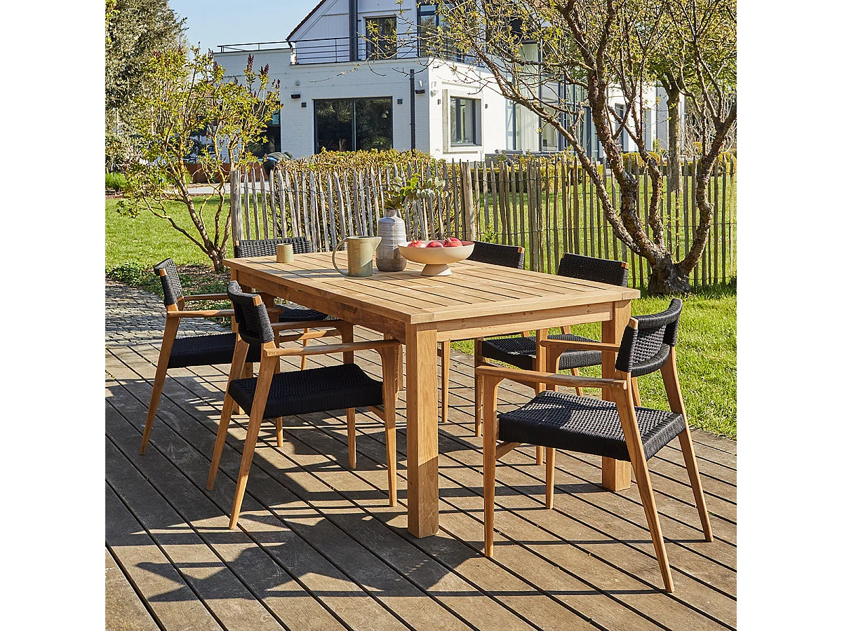 Set di mobili da giardino in teak 6 persone